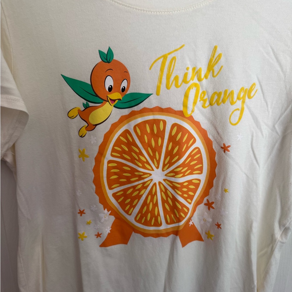 Walt Disney World Parks Orange Bird Flower and Garden Woman’s T Shirt - Picture 3 of 8